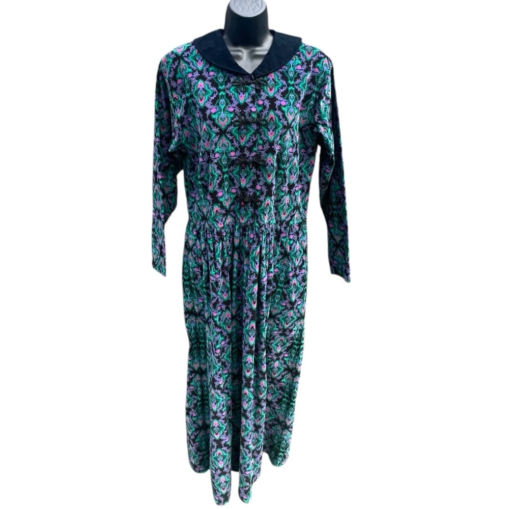 Vintage Eddie Bauer 1990’s Corduroy Maxi Dress Dark Academia Cottagecore Medium